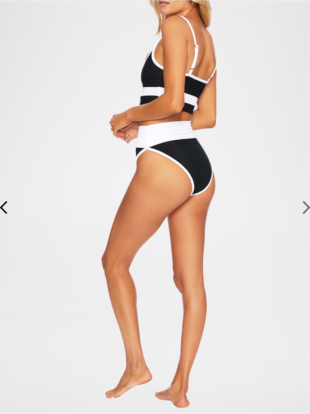 Beach Riot Black & White Ribbed Contrast Bikini - Picture 5 of 6